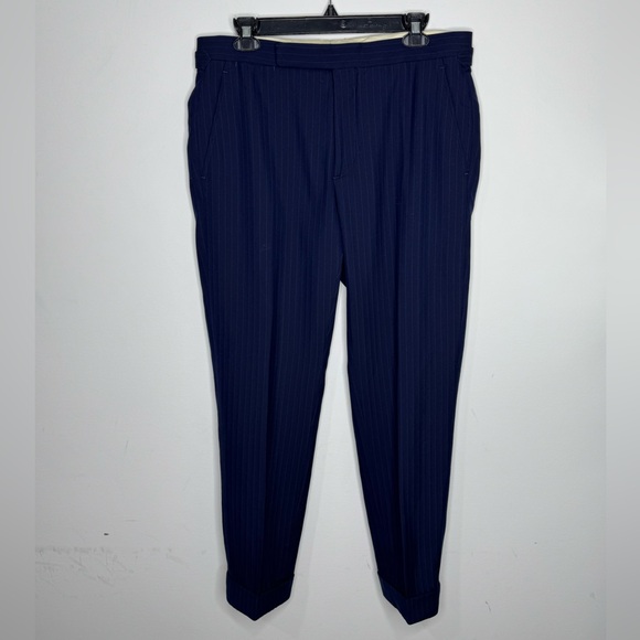 Ralph Lauren Purple Label Pinstripe Pants Wool Navy Blue Men’s 38R